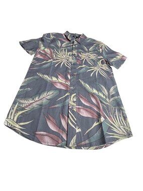 Volcom men’s S Warbler Short Sleeve Button-Up Shirt Tropical Palm Print Cotton